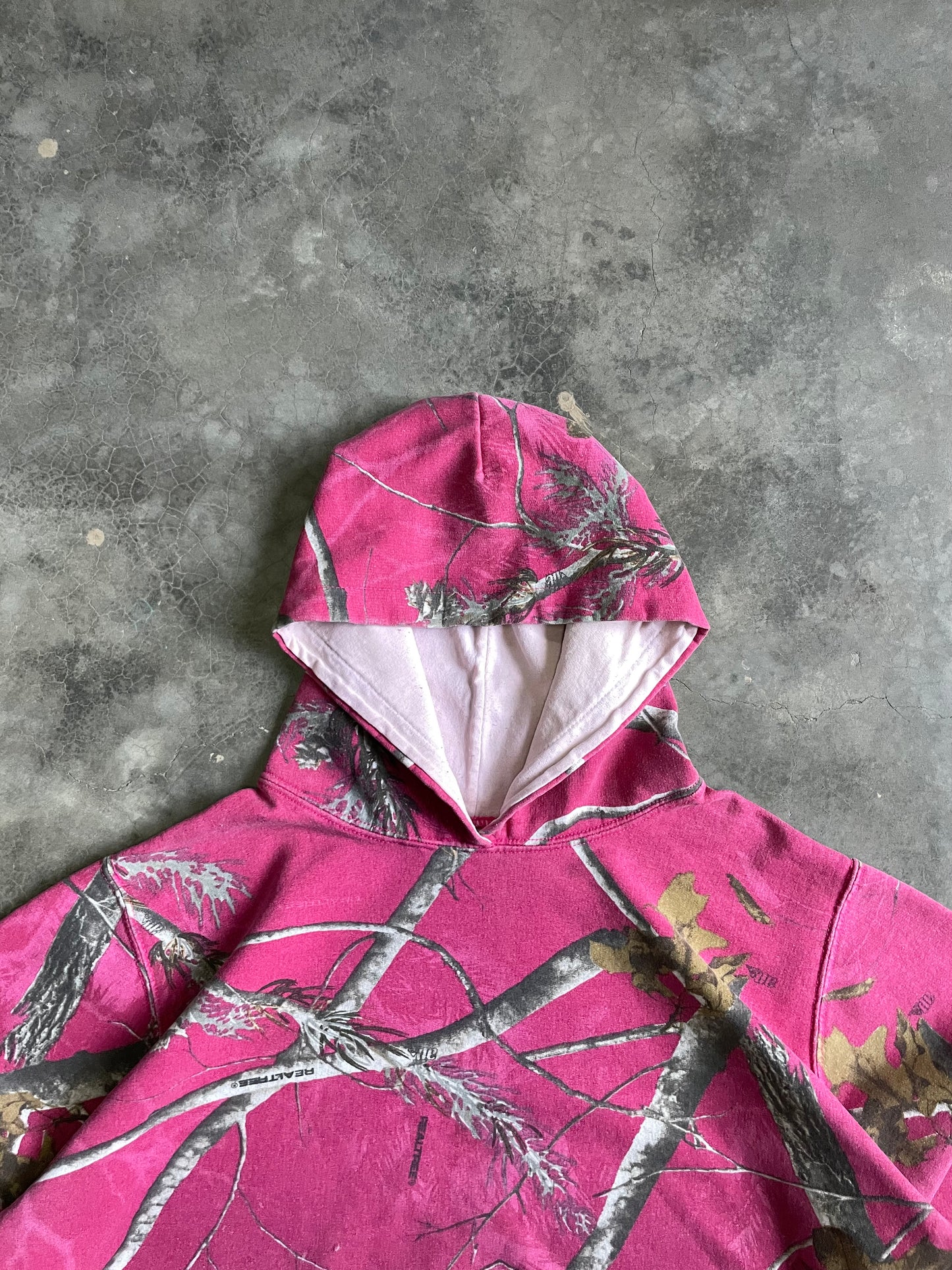 VINTAGE HOODIE REALTREE ROSADO-M