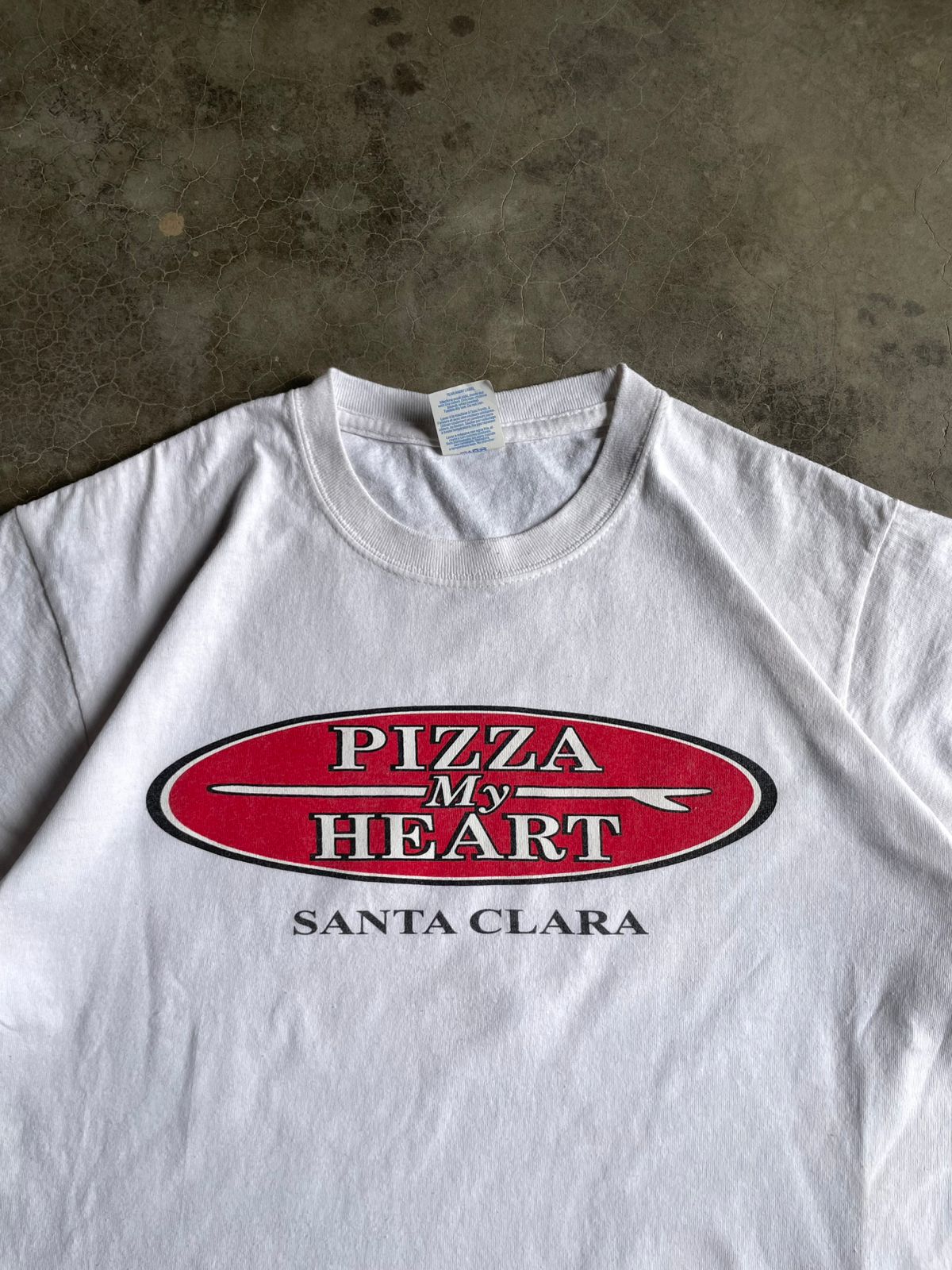 VINTAGE POLERA SANTA CLARA "PIZZA MY HEART"-M