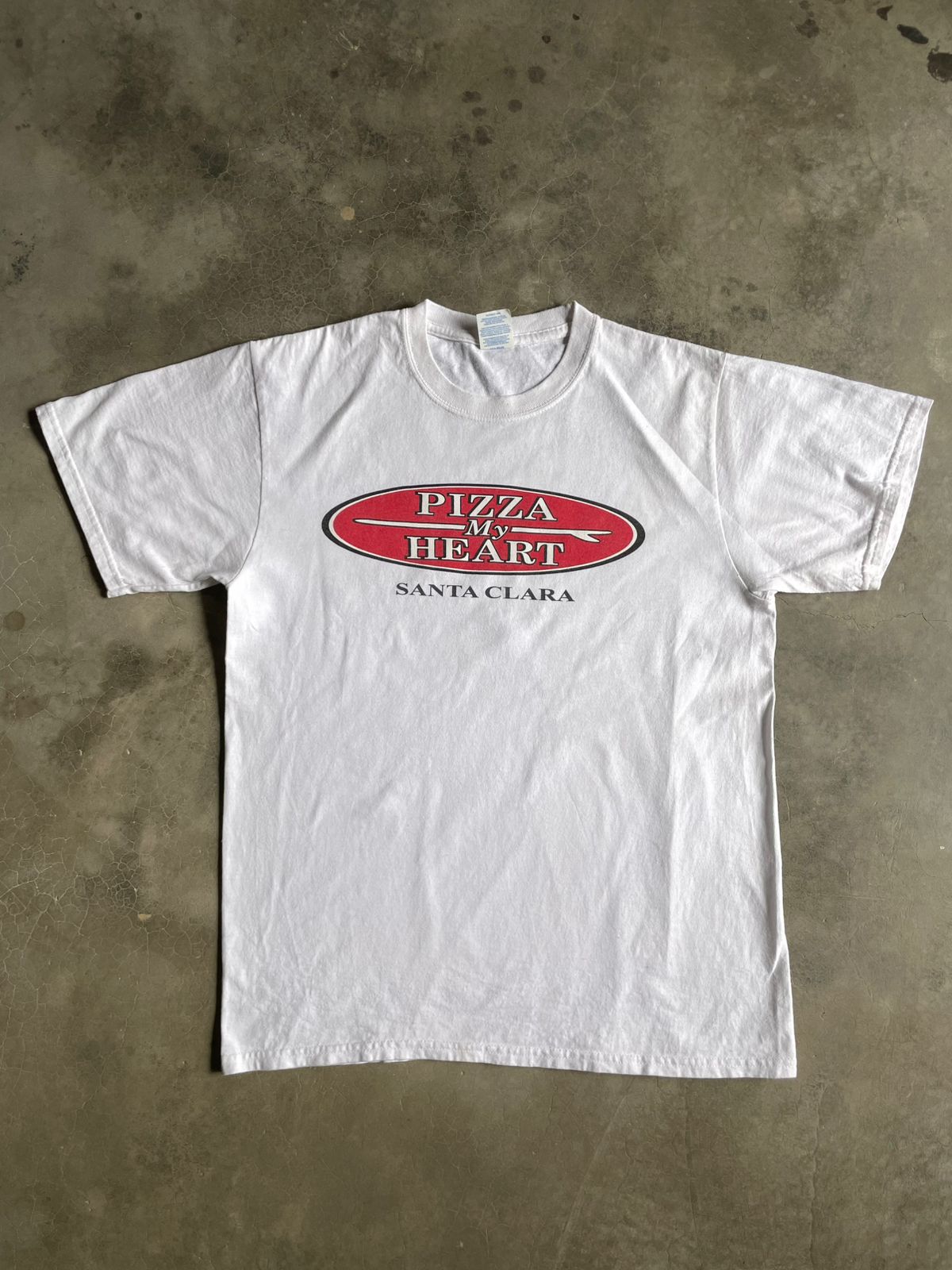 VINTAGE POLERA SANTA CLARA "PIZZA MY HEART"-M