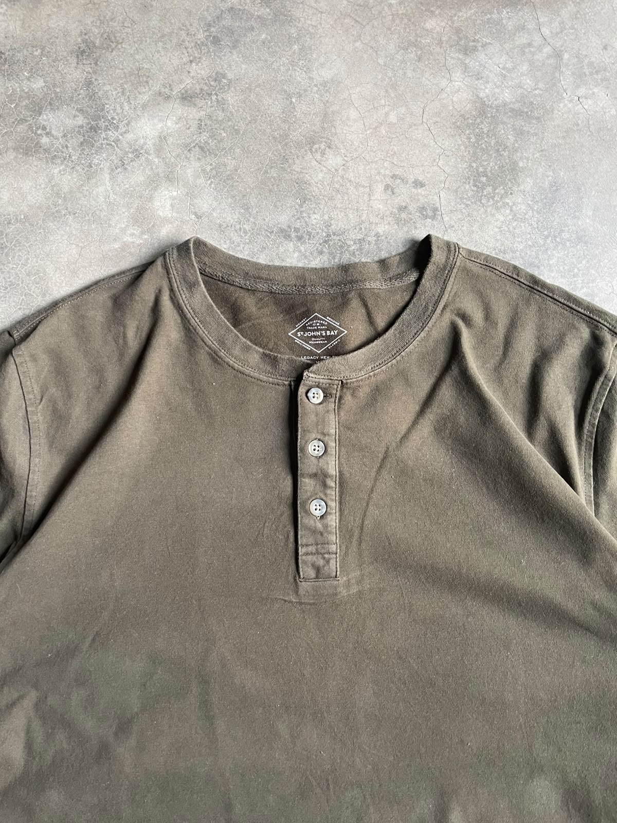 VINTAGE HENLEY VERDE OSCURO-XL