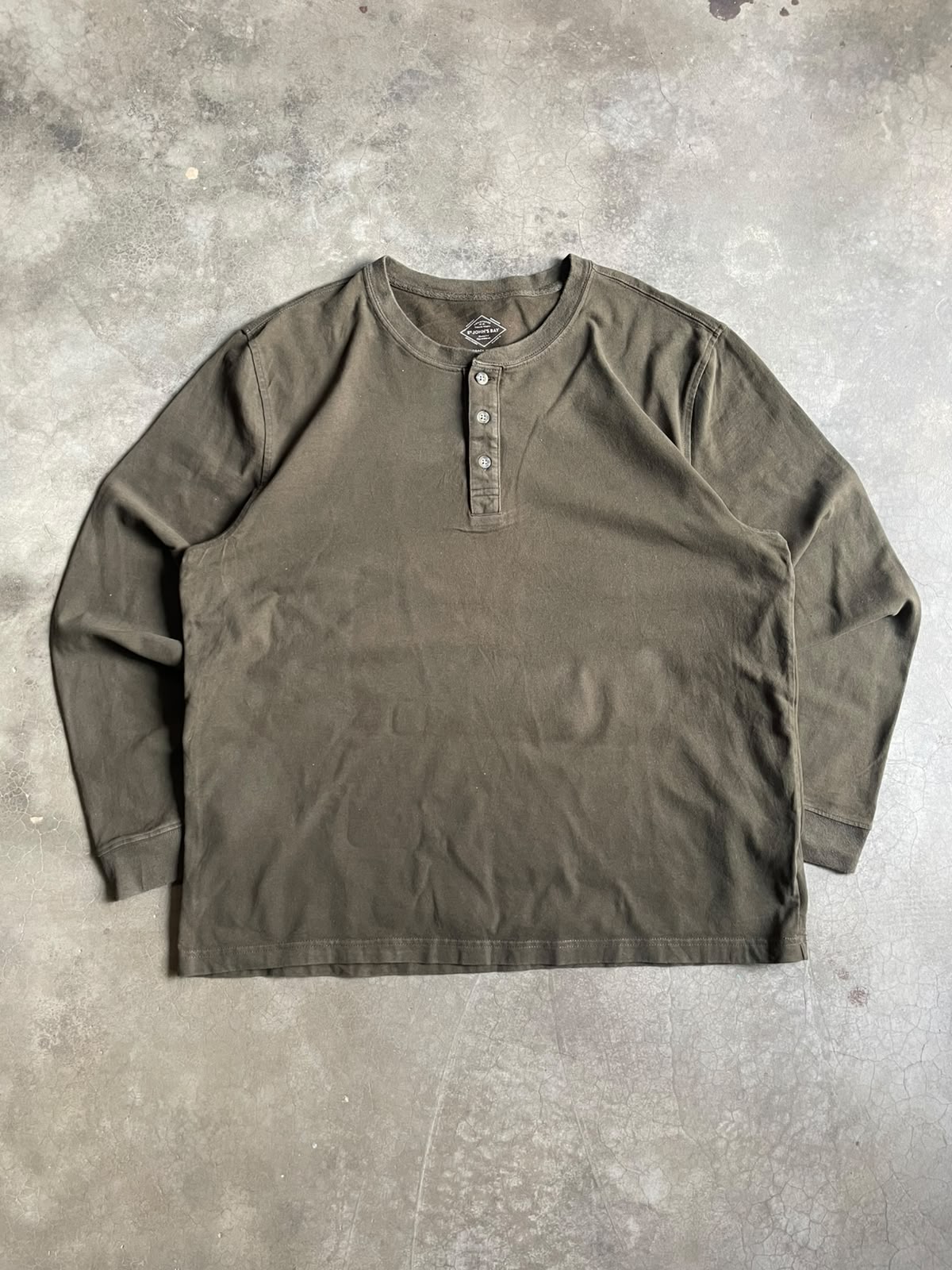 VINTAGE HENLEY VERDE OSCURO-XL