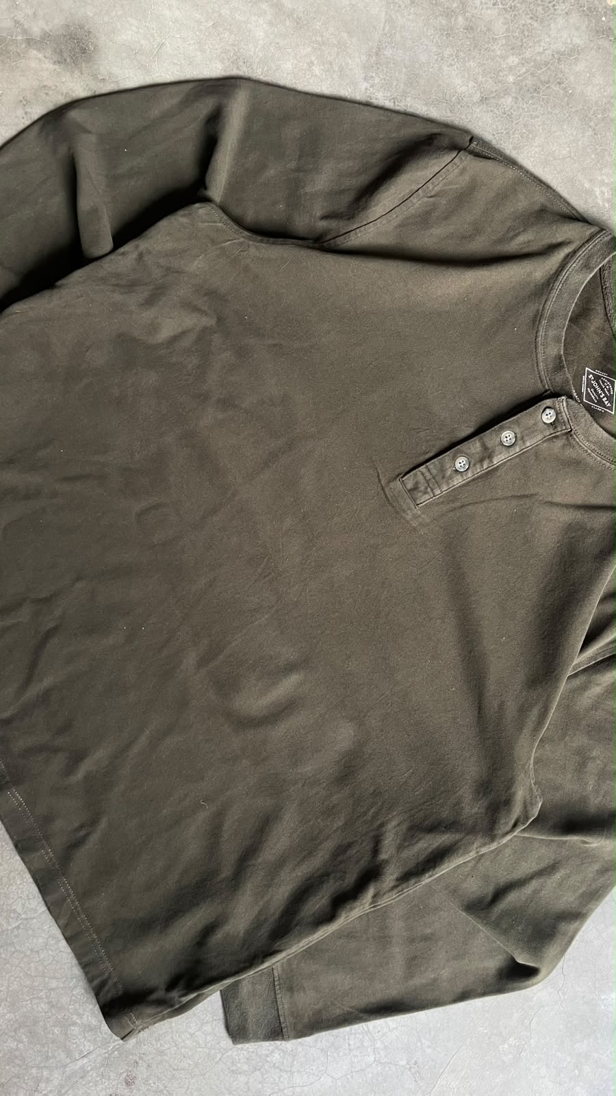 VINTAGE HENLEY VERDE OSCURO-XL