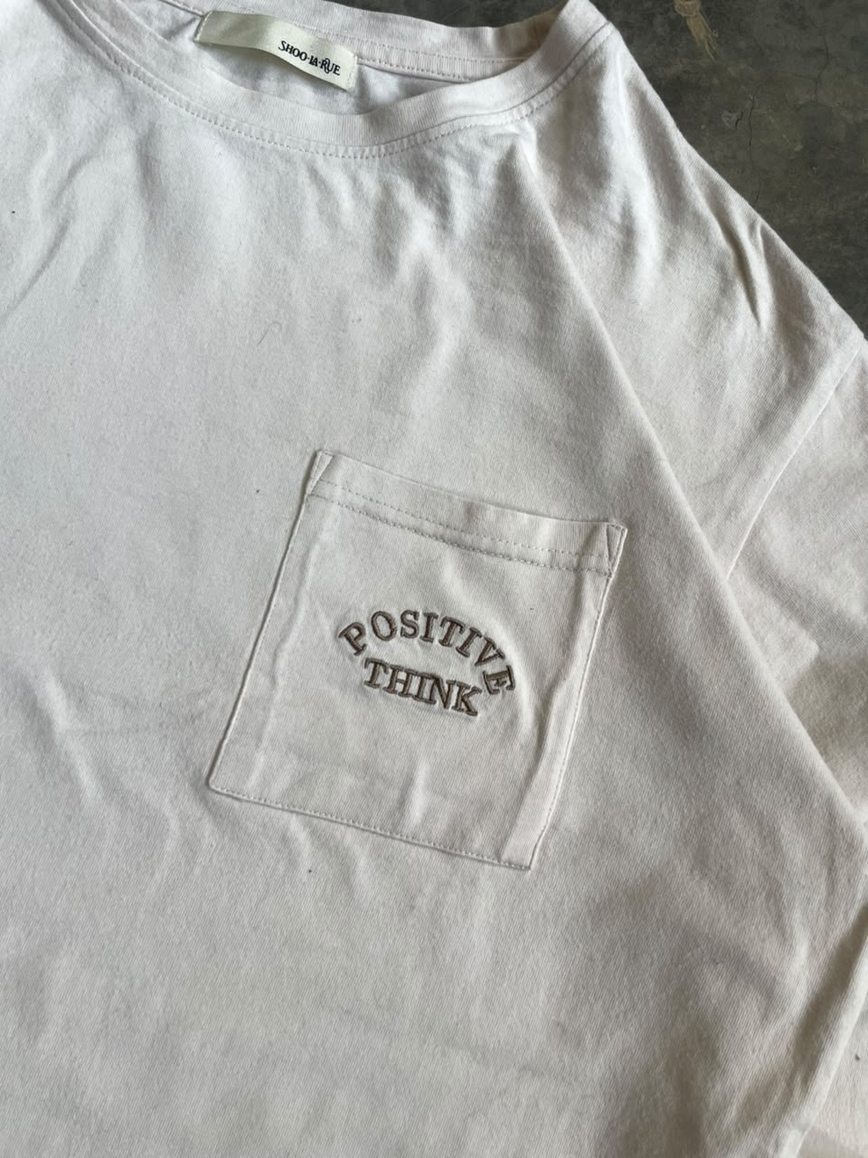 VINTAGE MANGA LARGA POSITIVE THINK-L